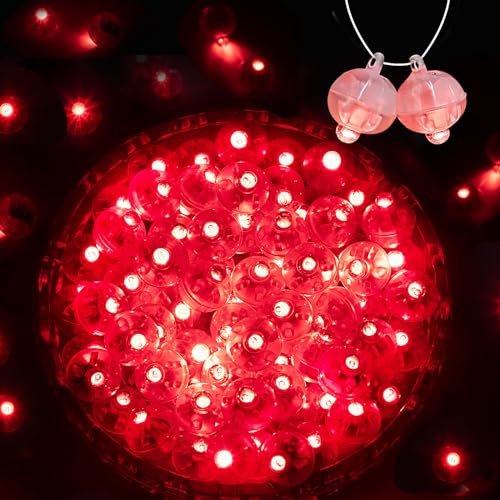 Image of 50PCs Mini Led Lights, Led Balloons Light for Party Decorations Neon Party Lights for Paper Lantern Easter Eggs Birthday Party Wedding Halloween Christmas Decoration(Glow steadily Red)