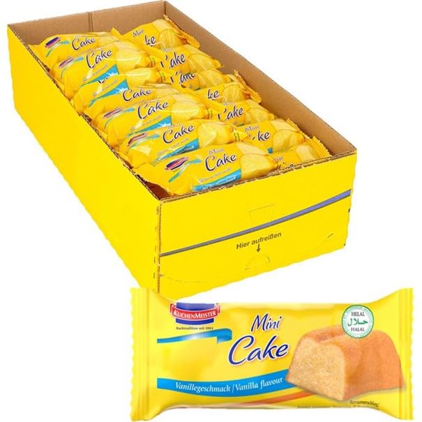 KuchenMeister mini Kuchen Snack Vanille 35 g im 27er Pack | Saftiger Vanillekuchen | Snackformat | einzeln verpackt für leckeren Kuchengenuss zwischendurch | 27 x 35 g