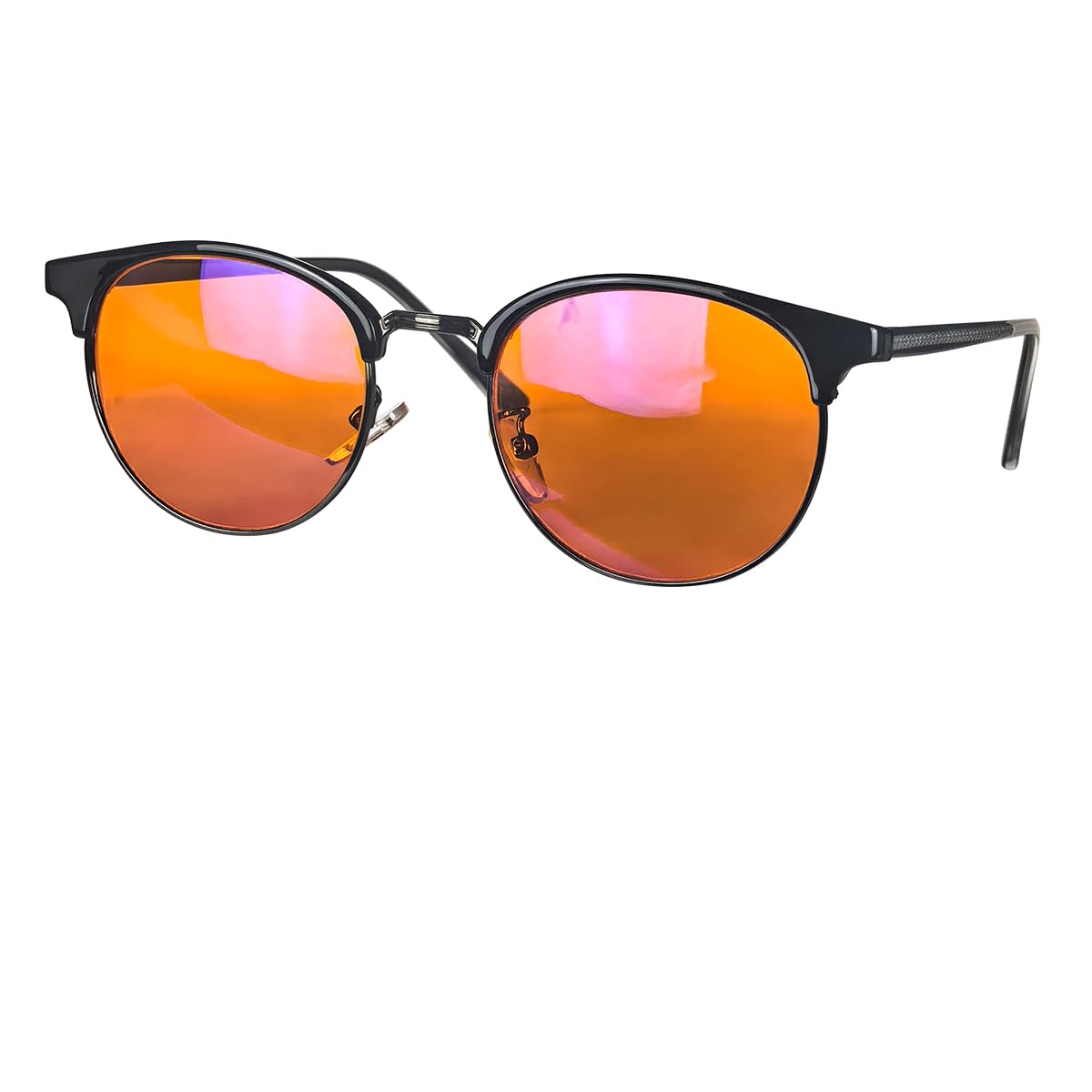 SHINU Gafas antiluz azul para mujer, lentes rojas para dormir mejor, color naranja, para jugar o trabajar, visión nocturna amarilla