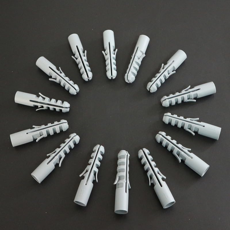 4/5/6/7/8/10/12/14/16MM Expansion Nail Drywall Anchor Screws Self Drilling Wall Plug Plastic Gypsum Boar No Cap Grey Color Wood - (Color: 12mm no cap 100PCS)
