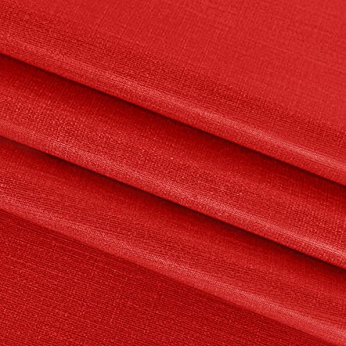 Image of sancua 100% Waterproof Round PVC Tablecloth - 60 Inch - Oil Proof Spill Proof Vinyl Table Cloth, Wipe Clean Table Cover for Dining Tables, Buffet Parties and Camping, Red