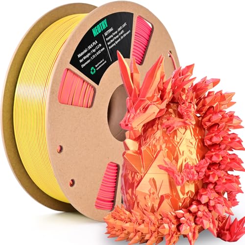 NEOTRY Silk Dual Colour PLA Filament 1.75mm 1kg, Multicolor 3D Printer Filament, Filament 3D Printing Materials for Most