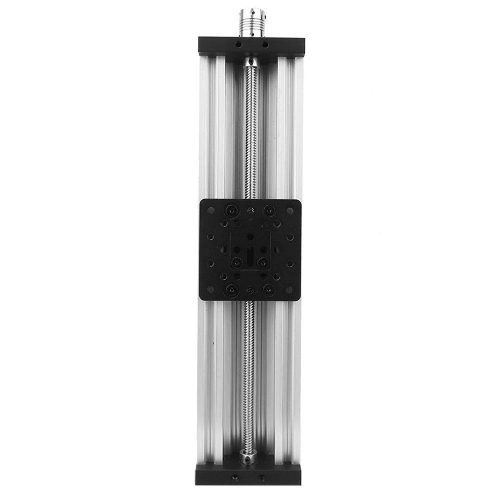 Generic Stół Przesuwny CNC Wykonany ze Stopu Aluminium o Niskim Odkształceniu Termicznym, Idealny do Obrabiarek Kombinowanych, Efektywny Skok 300 Mm, Czarny/srebrny (300 mm)