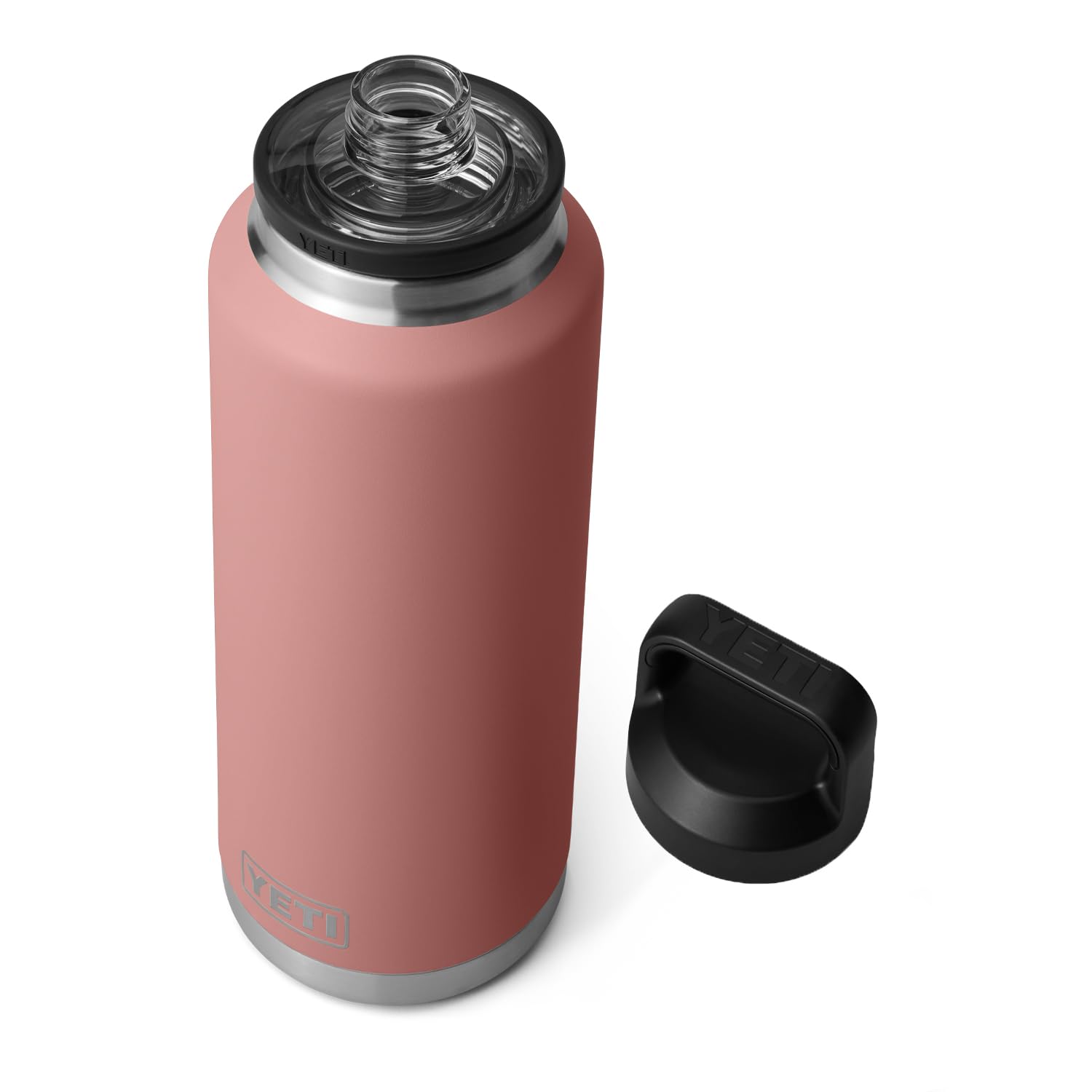 YETI Rambler 46 oz Bottle, Leakproof, Vacuum Insulated, Stainless Steel with Chug Cap, Sandstone Pink