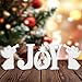 Amyhill 5 Pcs Christmas Nativity Table Decor 7.1 Inch White Large Wooden Joy Nativity Scenes Christmas Home Indoor Tabletop Decorations