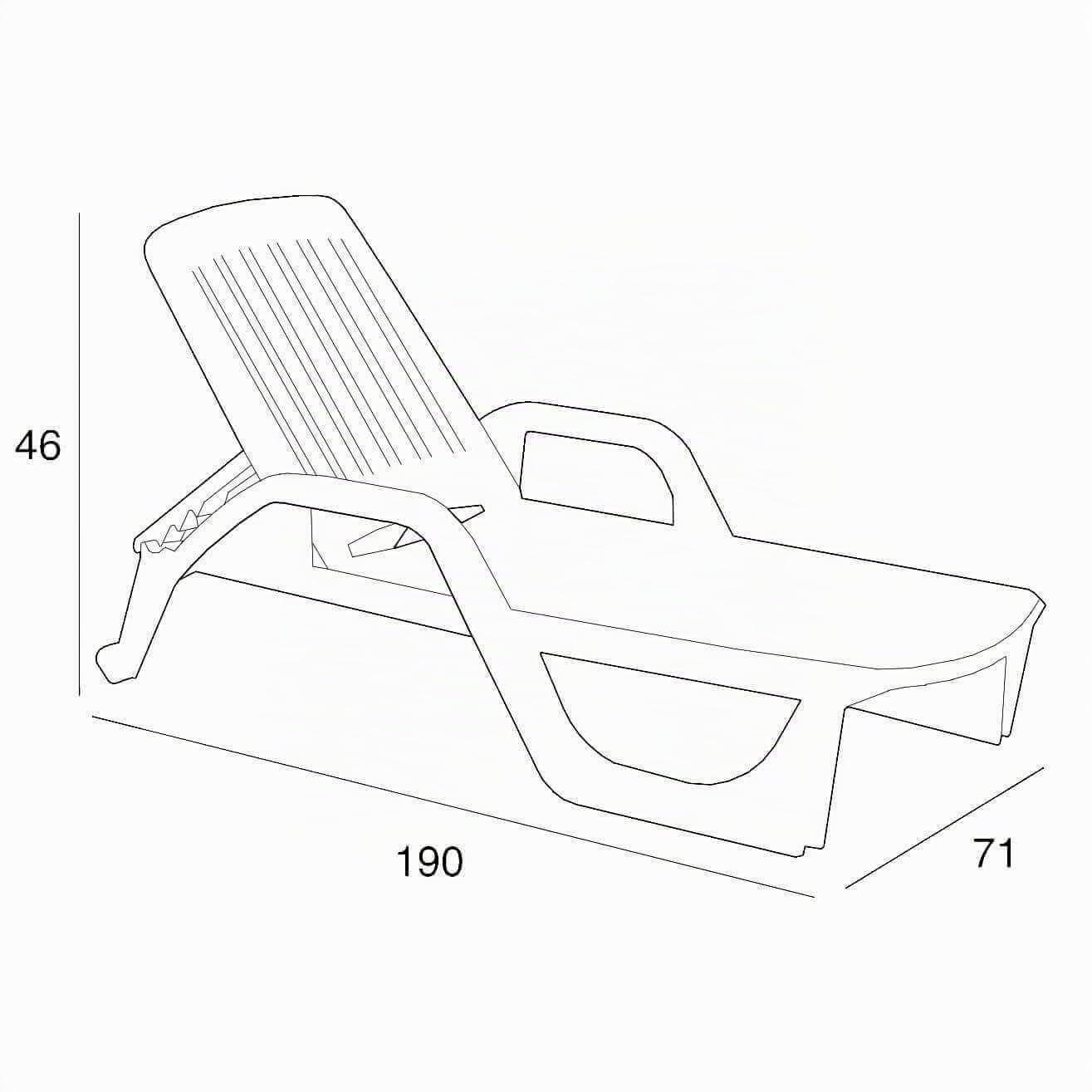 milani home - lettino prendisole, policarbonato, pieghevole con ruote, bianco