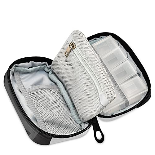 Image of Naanle Funny Cats in Row Pill Box 7 Day Pill Case Travel Pill Organizer Bag with Zipper Portable Weekly Case Compact Size for Vitamin Supplement Holder