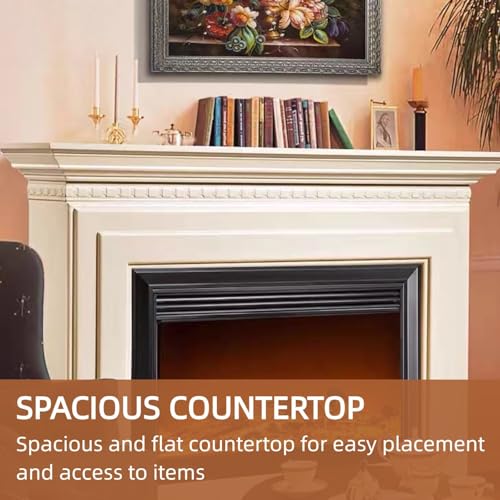 Aihm-Lon Electric Fireplace with Mantel 72.83IN (Indoor Heater) (Decorative Flame) White Faux Chimenea TV Stand for Living Room - Image 6