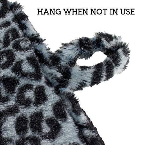 Downtown Pet Supply Thermal Cat Bed - Insulated Cat Mat With Aluminum Film & Sherpa Backing - Washer Safe Faux Fur Cover - Self-Warming Nap - Regular - Animal Print Grey - 23 X 19In #TOP6