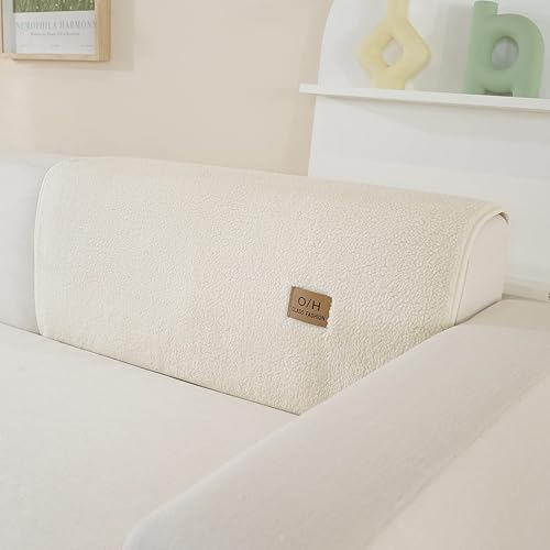 Miniatura 3 de Fundas de sofá de vellón sherpa suave y esponjoso, funda de sofá seccional de felpa cálida, funda antideslizante para sofá, protector de muebles