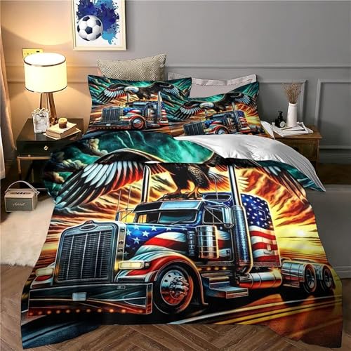 Housse de couette camion anti-plis parure lit microfibre facile à laver