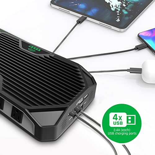 Megawell Power Strip Surge Protector Wireless Charger 9 Ac Multiple Outlets 4 Usb Charging Port 4 Ft.plug And Extension Cord For Home, Office, Travel, Computer Desktop, Phone Charging #TOP2