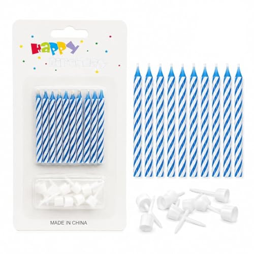 Magic Relighting Birthday Candles Trick Candles Relight After Blow Out Party Decorations Gag Gift 10 Blue