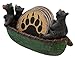 Old River Outdoors 3 Black Bears Canoeing Coaster Set - 4 Coasters Rustic Cabin Green Canoe Cub Decor