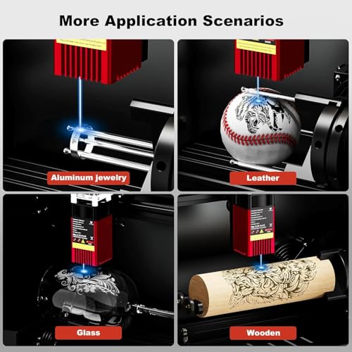 Image of 3IDEA Twotrees TS5 7W Laser Engraving Machine, with Rotary Laser Roller 4 in 1, Laser Case, Cylinder for Engraved Cups, Engraving Area 249x123x123mm