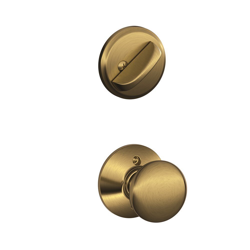 Poignée Schlage F59 PLY 609 en laiton antique pour porte intérieure noble