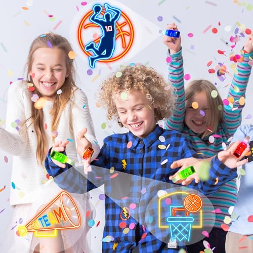 image for POPOOO 24PCS Basketball Party Favors-LED Finger Lights：Glow-in-the-D