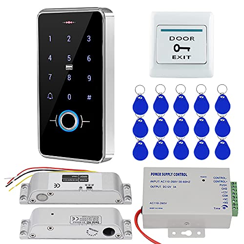 Kumu Sistema De Control De Acceso Biométrico 13,56 Mhz Ip68 Teclado Impermeable Fuente De Alimentación Cerradura Eléctrica 15 Piezas Juego Com Kumu Sistema De Control De Acceso Biométrico 13,56 Mhz Ip68 Teclado Impermeable Fuente De Alimentación Cerradura Eléctrica 15 Piezas Juego Com