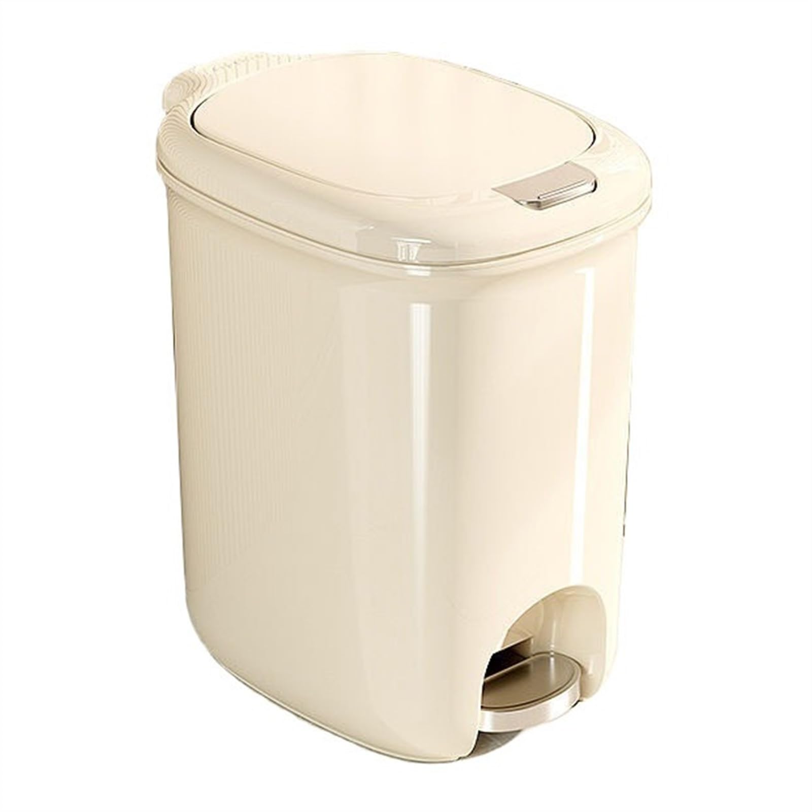H8Q4D7N5G9 Dustbin Bathroom Trash Can with Lid, 8/12/15/20 Liter Slim Plastic Garbage Bin with Step Pedal, Narrow Wastebasket for Toilet, Office, Bedroom