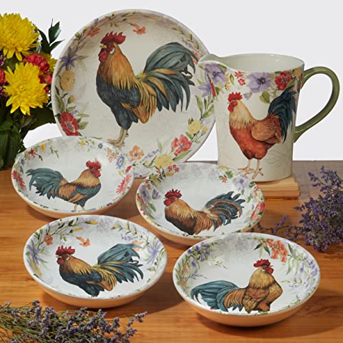 Certified International Floral Rooster 16 Piece Dinnerware Set, Service For 4, Multicolor #TOP6