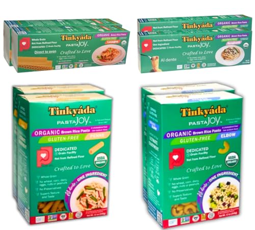 Tinkyada Organic Gluten-Free Brown Rice Pasta Variety Pack, 8 Pack
