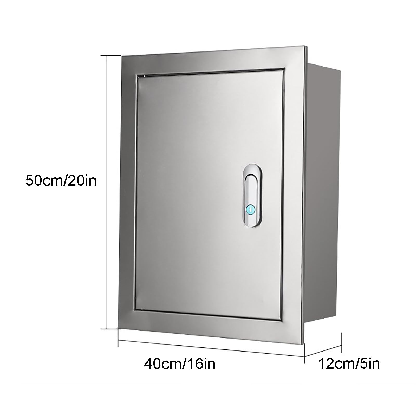 Cuadro Electrico Empotrar, Caja de Conexiones Impermeable para Interiores y Exteriores, Armario Eléctrico Oculto con Cerradura y Placa de Montaje(40x50x12cm/16x20x5in)