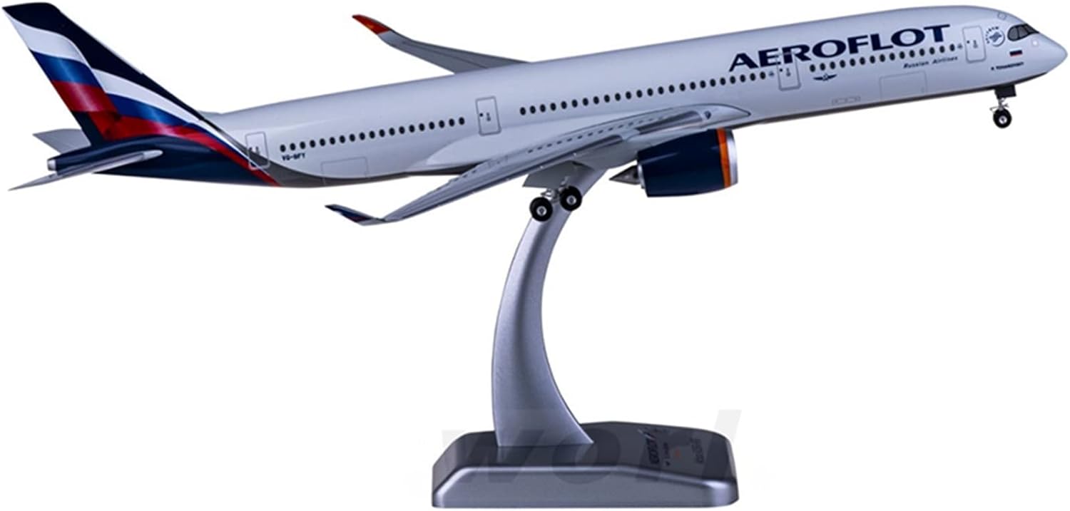 1 200 Scale for A350-900 Vq-bfy Russian Afl001 Airplane Model with Base Landing Gear Toy Gift Hobby Playgame Kit