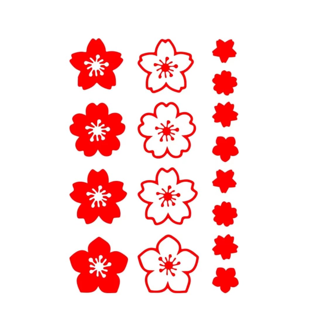 Xfaklianran for Car Sticker Decoration Notebook Sticker Windshield Window External Accessories Sakura Cherry Blossom Flowers(20x13cm/red)