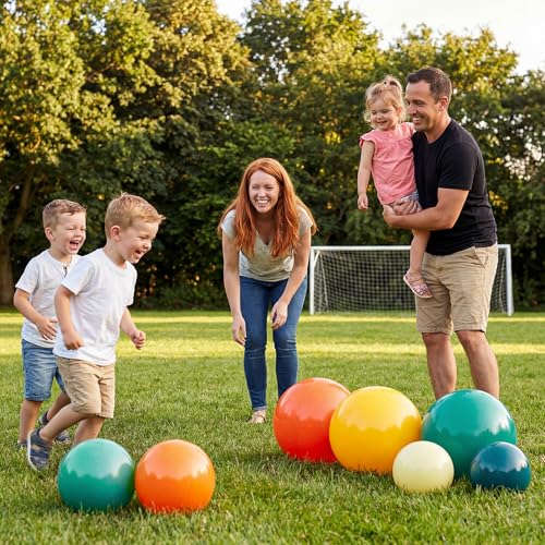 Realspring 24 Pcs Inflatable Beach Balls for Kids Bulk Pastel Solid Color Jumbo Beach Ball Swim Pool Floating Toys Baby Shower Birthday Summer Party Decor(Mainly Green, Yellow, Brown, White,10 Inch) - image 4