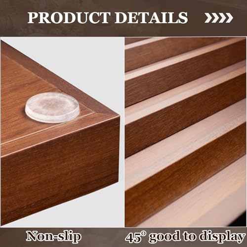 Image of Large Pocket Knife Organizer & Display Holder, Wooden EDC Tray for Folding Knives, Flashlights & Challenge Coins (Walnut, 1 Pack)
