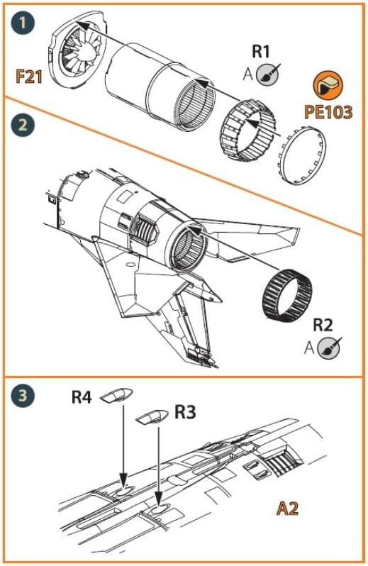 Miniatura 4 de CLEAR PROP CPA72080 172 MiG-23ML MLD, P MLAE Escape y cucharas de aire para kits CP