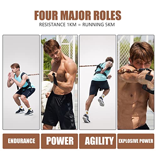 Bungee Resistance Speed Band Set, Ynxing Running Speed Cord Kit To Improve Strength, Explosive Power, Agility, Vertical Jumping And Sprint Speed (3M/118In-4 Pack) #TOP5