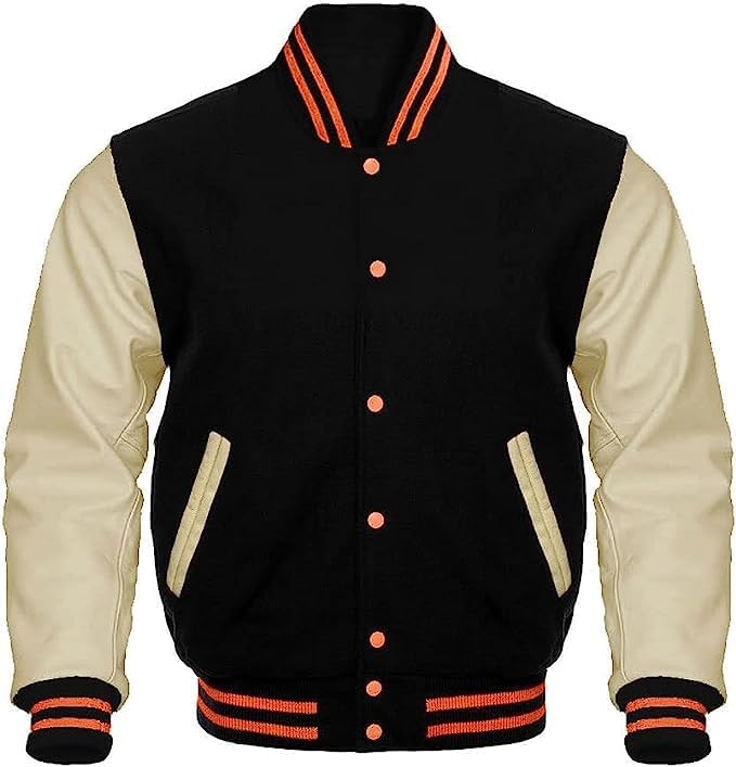GRIFFINS Varsity Letterman Baseball Bomber Jackets Genuine Leather Sleeves & Multi Wool Color Options