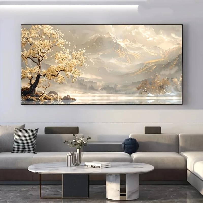 Tableau de montagne abstrait pour décoration de salon moderne