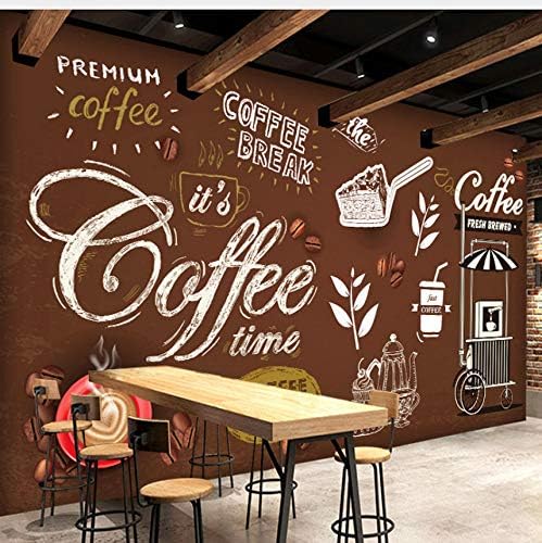 Lifme Customized Size Bread Coffee Time Hand Painted Poster Brown Background Wall Mural 3D Wallpaper for Cafe Store Restaurant Decor-200X140Cm