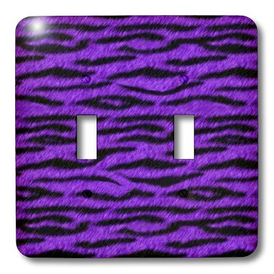 Interrupteur à bascule double tigre violet noir appareil de commande 3dRose - 3