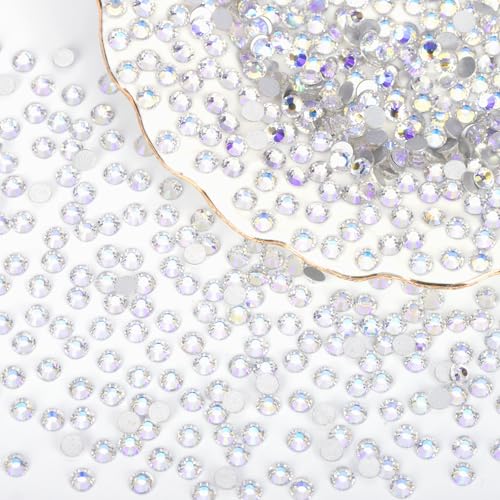 Image of 10000PCS Moonlight Rhinestones Bulk, Flat Back Crystal Glass Stone Round Gems,SS20, 4.6-4.8mm