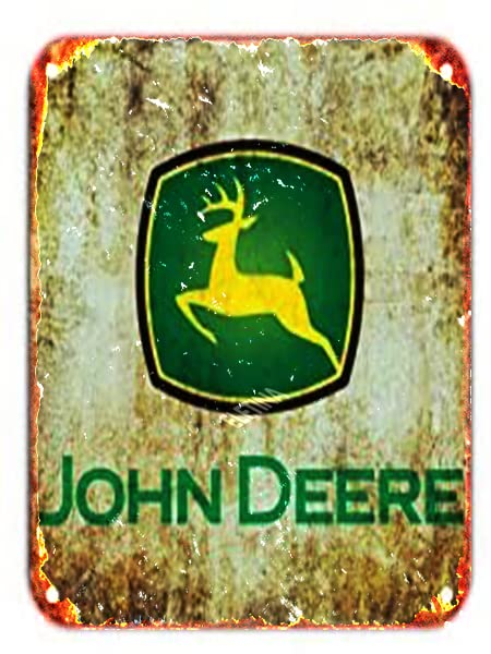 Retro Metal tin Sign John Deere Deer Farm Barn Tin Sign Vintage Wall Poster Exterior Home Cave Garage bar Wall Decoration Vintage Metal Aluminum Sign 8 x 12 inch Gift Birthday Wedding