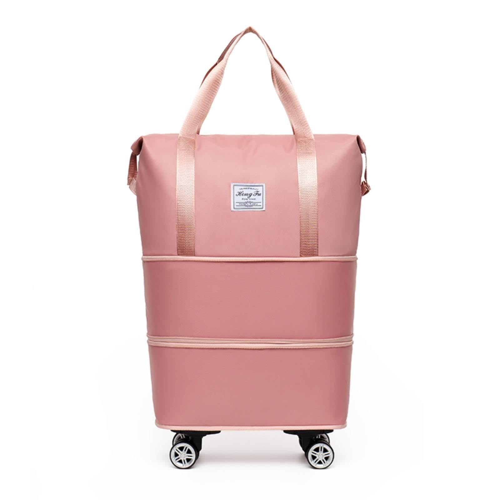Rotating-Wheel Luggage Soft-Sided Wheeled Travel Bag Upright Rolling Luggage for Passengers, Students, Airport, Road Trips Pink-picture-28