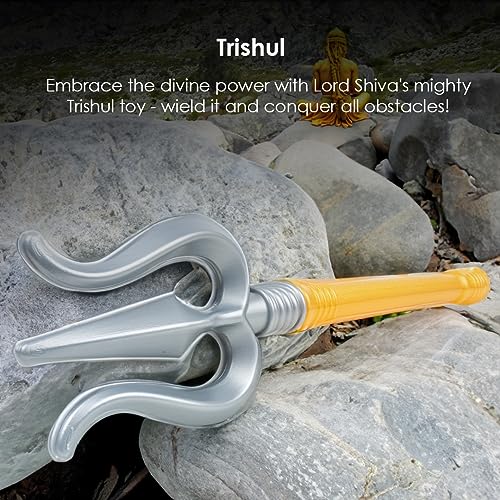 Image of Ratna's Shiva Bow and Arrow Set with Trishul & 3 Suction Cup Tip Arrows Target Game Plastic Toy Set for Kids
