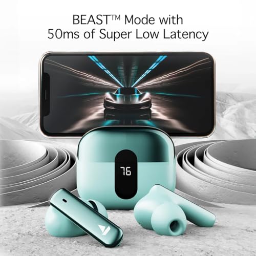 Image of boAt Airdopes 181 Pro TWS Earbuds with 100 Hours Playback, 4 Mics ENx Technology, Beast Mode, Lilac Serenity, ASAP Charge, Bluetooth v5.3 (Frosted Mint)