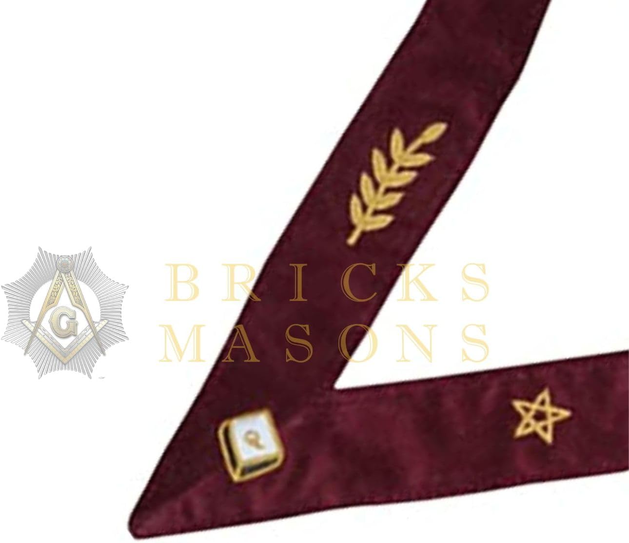 Bricks Masons 14th Degree Scottish Rite Collarette - Perfect Elu Maroon