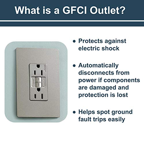 Legrand Radiant Night Light 15A, Self-Test Gfci Outlet, Safe For Kids, Tamper-Resistant, Brushed Nickel #TOP2