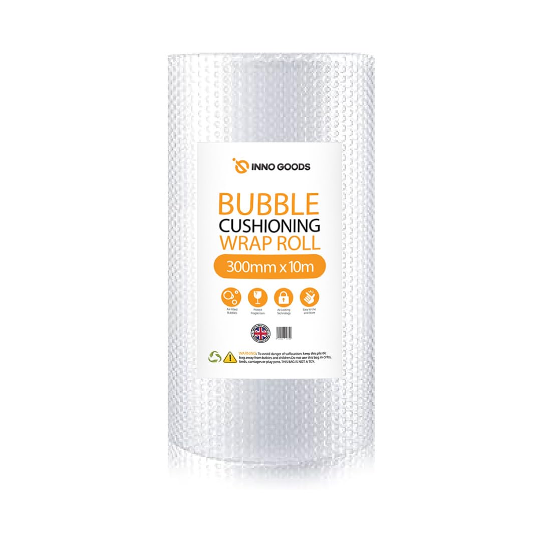 Bubble Wrap for Moving House | Roll of Small Bubbles Wrap for Fragile Item Packaging and Protective Wrapping Shipping and Storage (300mm x 10m)
