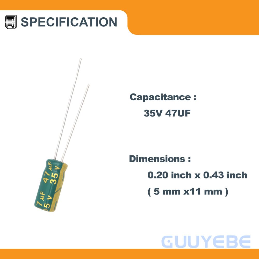 Aluminum Electrolytic Capacitors,47uF 35V, 50 of Pack image 2