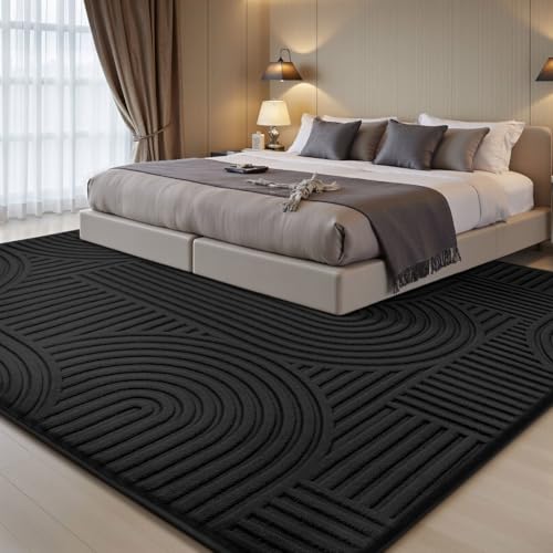 Tapis salon 3D noir 200x300 antidérapant, Sour Lemon