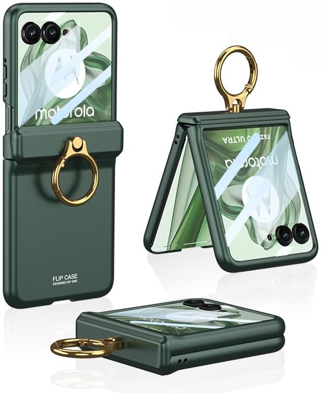 Magnetic Folding Case for Motorola Razr 50 Ultra,Screen Protector All-Inclusive Smart Women, menphone Coverhone Protective Cover for Razr 50 Green
