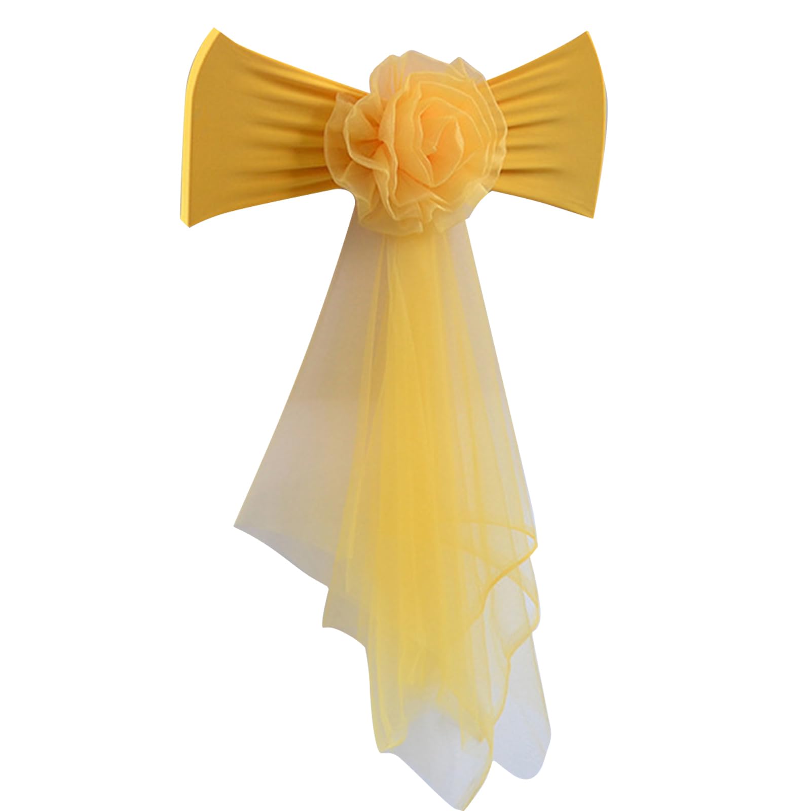NEWFT Chair Sashes Bows Spandex Chair Sashes Bows for Banquets and Ceremonies Elastic Band for Occasion Party