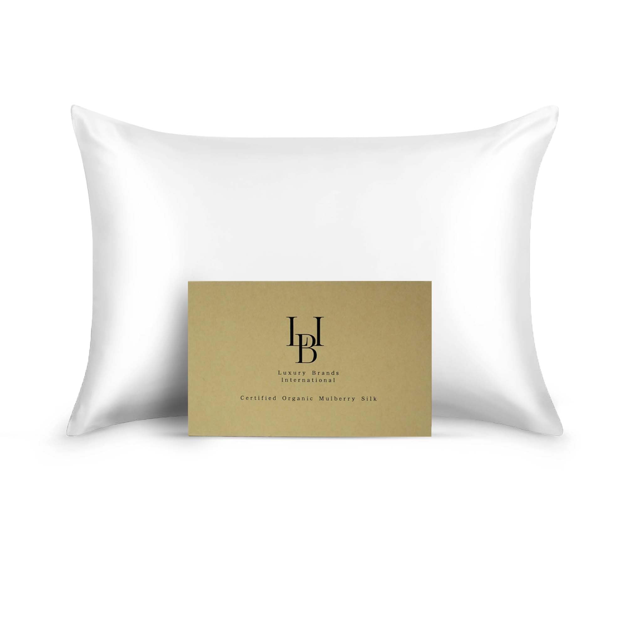 Silk Pillow Cases Certified Organic 100% Pure Mulberry Silk Pillowcase Grade 6A 25 Momme Pillowcase (Ivory, Standard (Pack of 1)