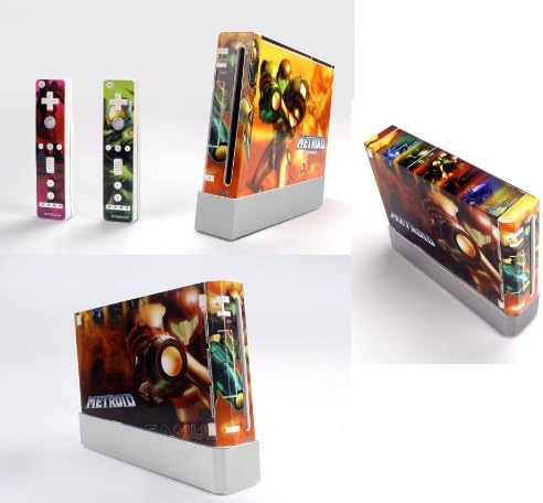 Metroid Prime Skin Sticker Cover For Nintendo WII Console and 2 Remotes
